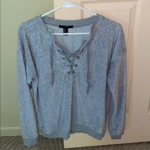 Chest tie grey sweater